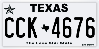 TX license plate CCK4676