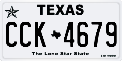 TX license plate CCK4679