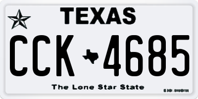 TX license plate CCK4685