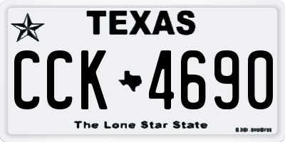 TX license plate CCK4690