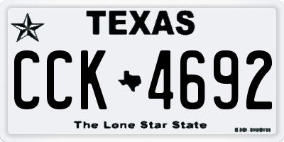 TX license plate CCK4692