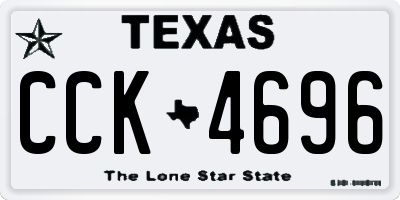TX license plate CCK4696