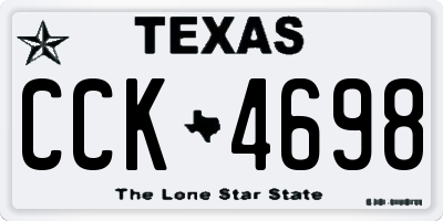 TX license plate CCK4698