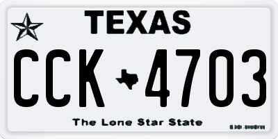 TX license plate CCK4703