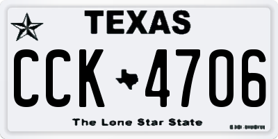 TX license plate CCK4706