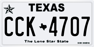 TX license plate CCK4707