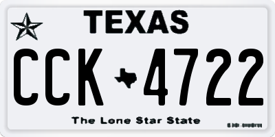 TX license plate CCK4722