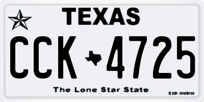 TX license plate CCK4725
