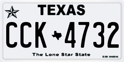 TX license plate CCK4732