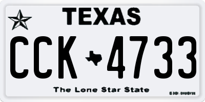 TX license plate CCK4733