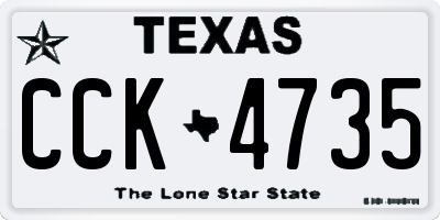 TX license plate CCK4735