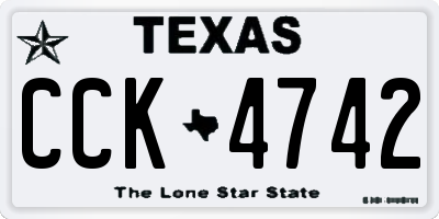 TX license plate CCK4742