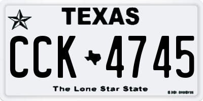 TX license plate CCK4745