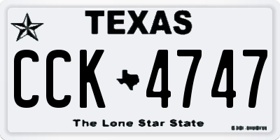 TX license plate CCK4747