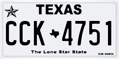 TX license plate CCK4751