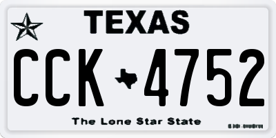 TX license plate CCK4752