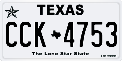 TX license plate CCK4753