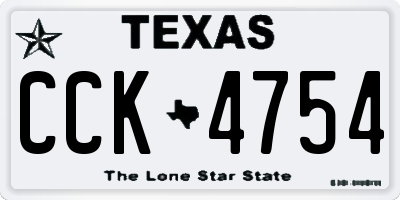 TX license plate CCK4754