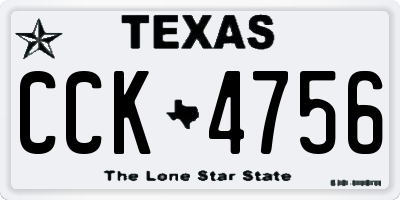 TX license plate CCK4756