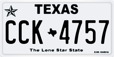 TX license plate CCK4757