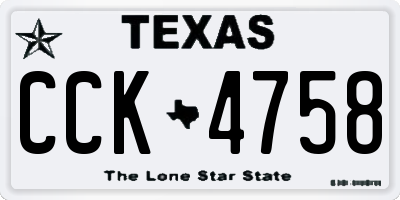 TX license plate CCK4758