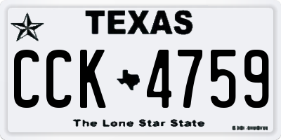TX license plate CCK4759