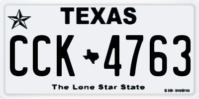 TX license plate CCK4763