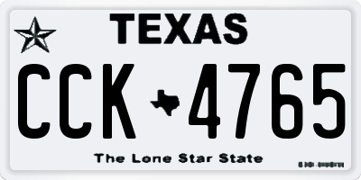 TX license plate CCK4765