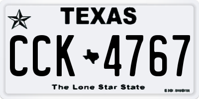 TX license plate CCK4767