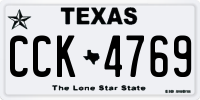 TX license plate CCK4769