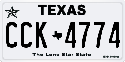 TX license plate CCK4774
