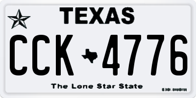 TX license plate CCK4776