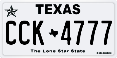 TX license plate CCK4777