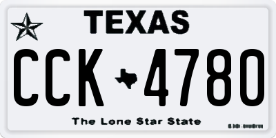 TX license plate CCK4780