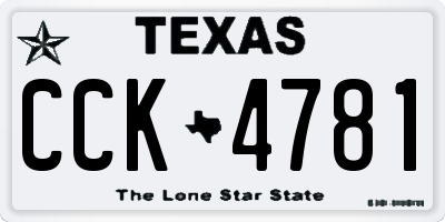 TX license plate CCK4781