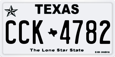 TX license plate CCK4782