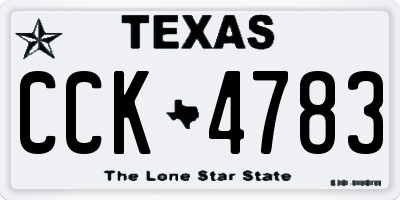TX license plate CCK4783
