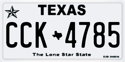 TX license plate CCK4785