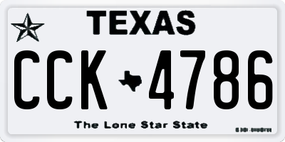 TX license plate CCK4786