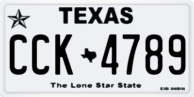 TX license plate CCK4789