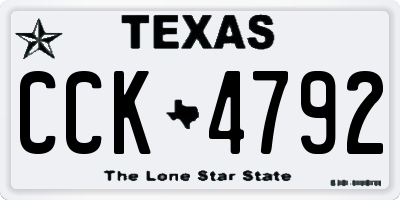 TX license plate CCK4792