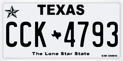 TX license plate CCK4793