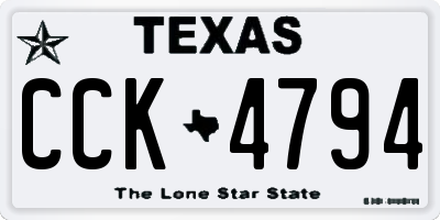 TX license plate CCK4794