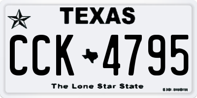 TX license plate CCK4795