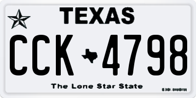 TX license plate CCK4798