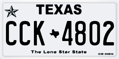TX license plate CCK4802