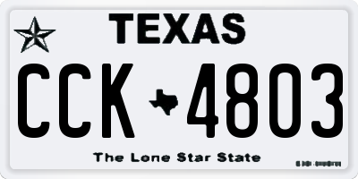 TX license plate CCK4803