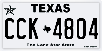 TX license plate CCK4804