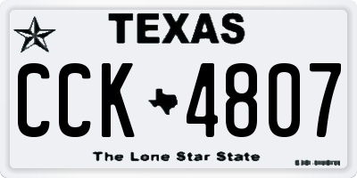 TX license plate CCK4807