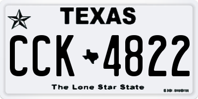 TX license plate CCK4822